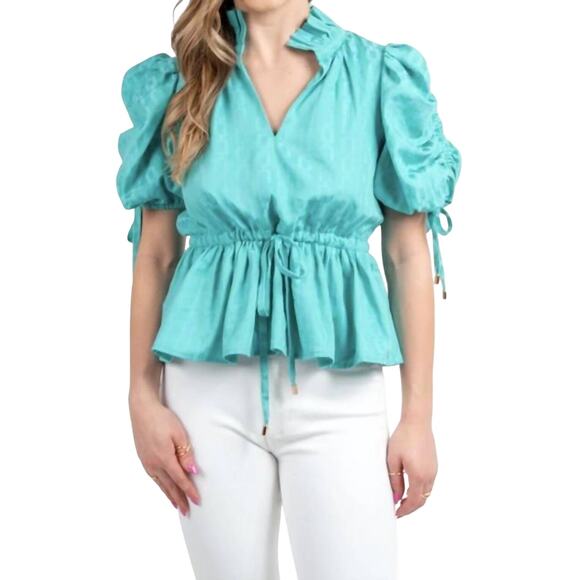 Emily McCarthy NWT Posey Top in Chain Jacquard Size L - Picture 1 of 8